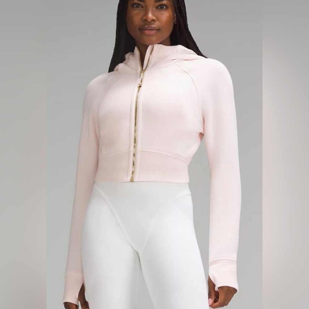 ISO!!!!! Lululemon Full Zip Cropped Scuba Strawberry Milkshake with Gold Zipper